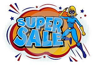 Super Sale Promotion and Superhero Mascot