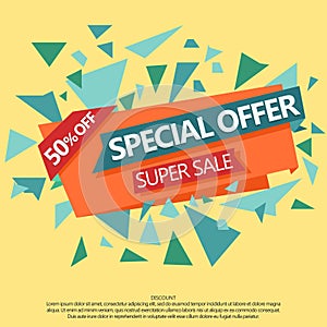 Super Sale special offer paper banner