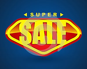 Super sale tag banner.