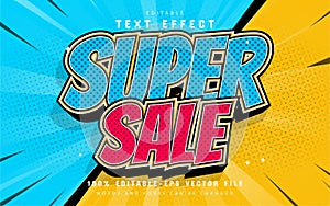 Super sale text effect comic style