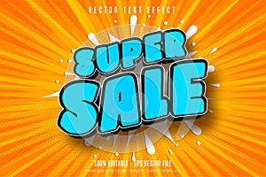 Super sale text, shopping style editable text effect