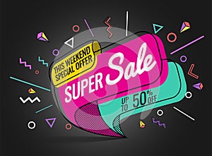 Super sale, vector illustration