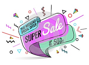 Super sale, vector illustration
