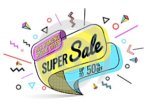 Super sale, vector illustration