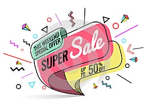 Super sale, vector illustration