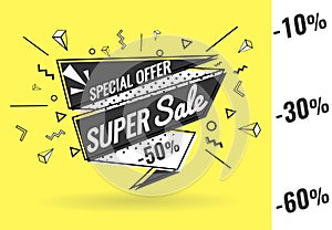 Super sale, vector illustration