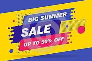 Super Sale, this weekend special offer banner, up to 50 percent off. Vector illustration