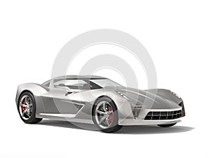 Super silver moderns super sports car - beauty shot