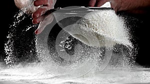 Super slow motion flour