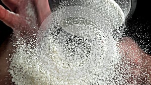Super slow motion flour