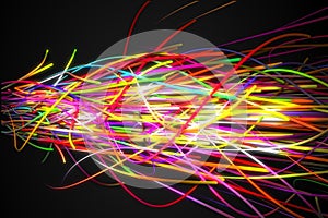 Super Sonic Rainbow Strands Line Glow Dark Background