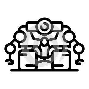Super space robot icon, outline style