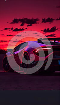 Super Speed Car and Sunset