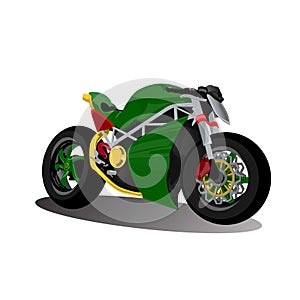 Super sport extreme green bike motorcycle