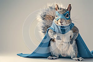The Super Squirrel With a Blue Cape
