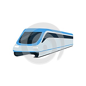 Super streamlined high speed train locomotive, passenger waggon vector Illustration