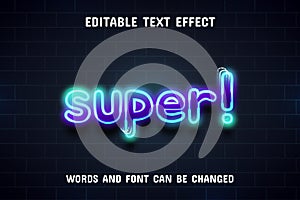 Super text - neon text effect editable