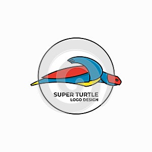 Super turtle logo design