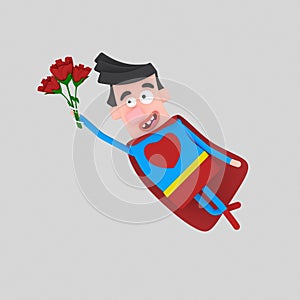 Super Valentine Hero. 3D