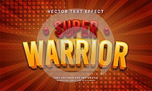 Super warrior editable text effect themed super hero