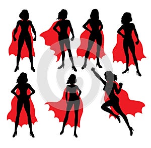 Super Woman Silhouettes, art vector design