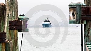 Super Yacht Framed By Lanterns