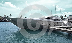 Super Yachts moored at Oranjestad