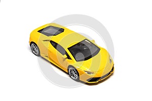 A super yellow car isolated on a white background