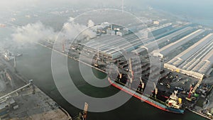 Superb aerial view of a European port.