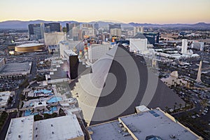 Superb aerial view of Strip, Las Vegas and Casinos