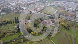 Superb aerial view of the suburbs.