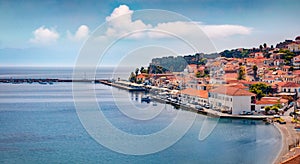 Superb summer cityscape of Koroni town, Messenia, Peloponnese, Greece, Europe