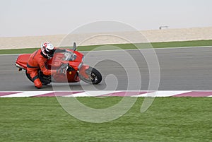 Superbike racing on track