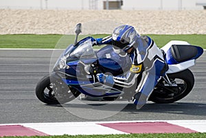 Superbike racing on track