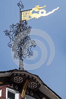 Superbly crafted historic ornate wrought iron windvane