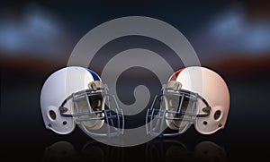 Superbowl Helmet in front of blured background