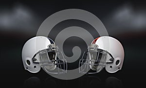 Superbowl Helmet in front of blured background