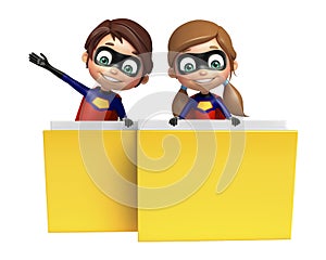 Superboy and Supergirl with Folder