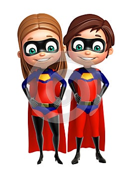 Superboy and supergirl with Funny pose
