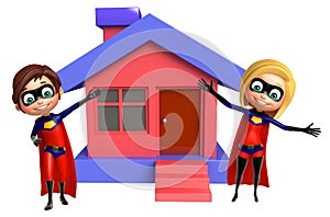 Superboy and supergirl with Home;