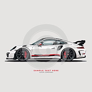 Supercar with an space for text abstract minimalist background