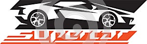 Supercar. Sports car stylized vector.