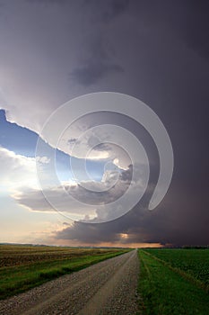 Supercell on Gravel Road