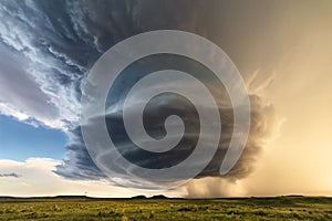 Supercell storm clouds in Montana