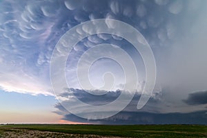 Supercell thunderstorm with mammatus clouds photo