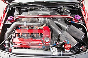 Supercharged car engine