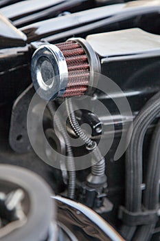Supercharged car engine photo
