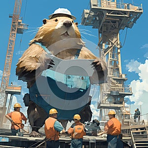 Supercharged Rat Engineer Leads Construction Site