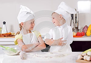 Supercilious little boy chef photo