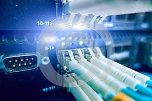 Fiber Optical connector interface. multiple exposure.